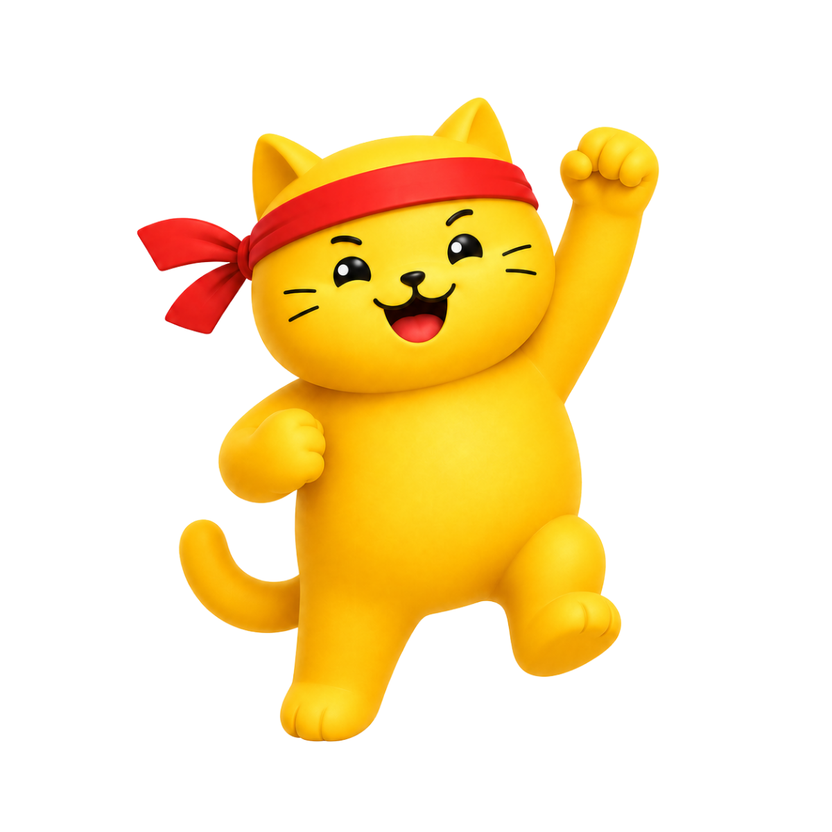 Purr celebrating a completed workout
